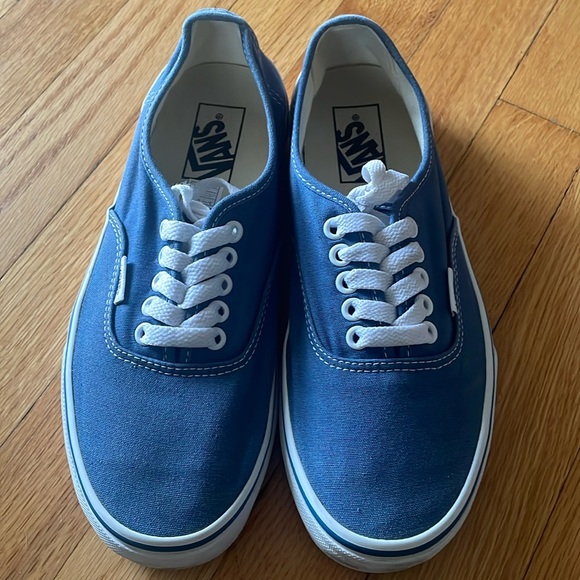 EUC Woman’s Size 9 Vans Medium Width Blue Lace Up Cotton Tennis Shoe - Picture 3 of 9